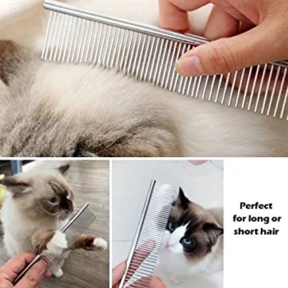 Stainless Steel Cat Comb Removing Tangles and Knots for Long/Short Haired Pets - Picture 6 of 6